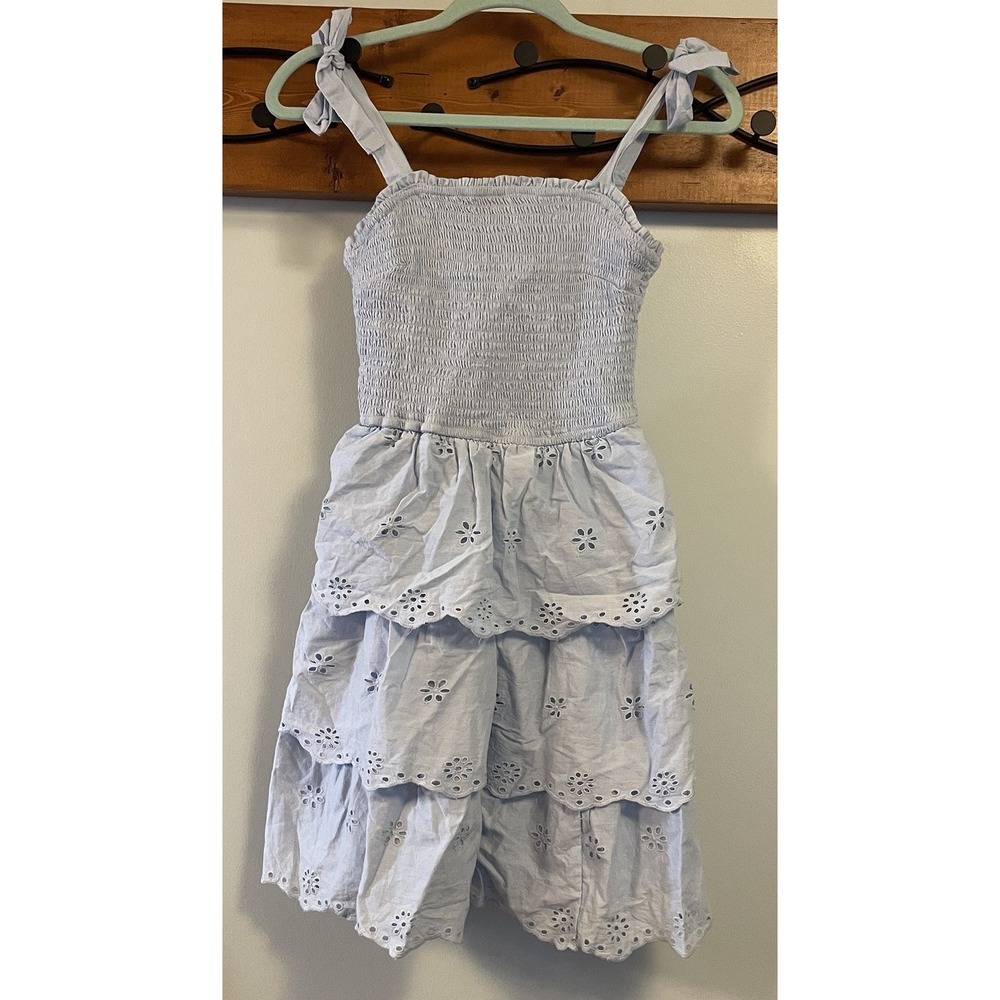 Sincerely Jules Cottagecore Eyelet Floral Blue Dress Women's XS
